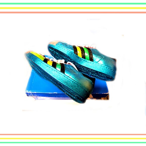 One Of A Kind Adidas Originals Leather Athletic Metallic Glitter Shoes/Sneakers